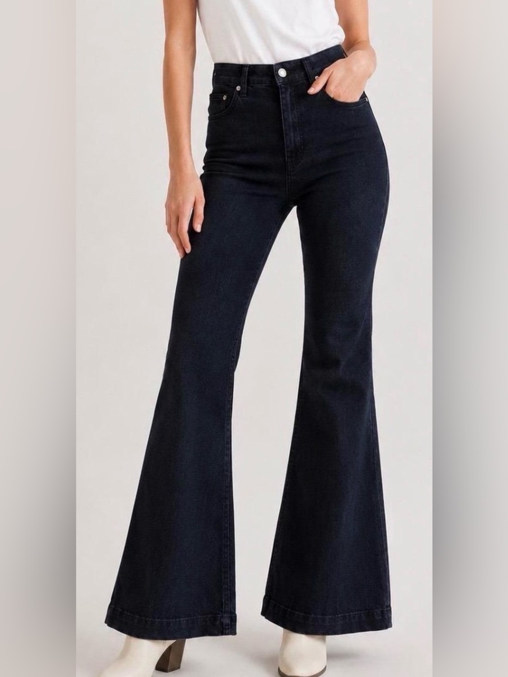 New ROLLA’s Eastcoast Flare Sz 31 High Rise Jeans dark Ava Festival Chic Retro